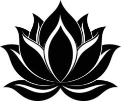 ein schwarz Silhouette Zeichnung von ein Lotus Blume vektor