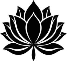 ein schwarz Silhouette Zeichnung von ein Lotus Blume vektor