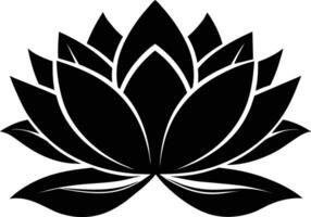ein schwarz Silhouette Zeichnung von ein Lotus Blume vektor