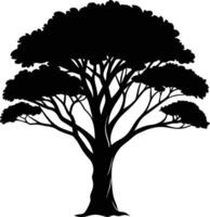 ein schwarz Silhouette von ein afrikanisch Baum vektor