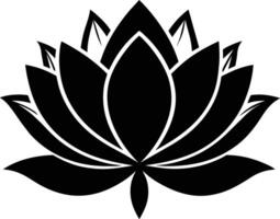 ein schwarz Silhouette Zeichnung von ein Lotus Blume vektor