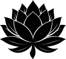 ein schwarz Silhouette Zeichnung von ein Lotus Blume vektor