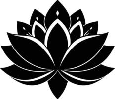 ein schwarz Silhouette Zeichnung von ein Lotus Blume vektor