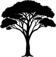 ein schwarz Silhouette von ein afrikanisch Baum vektor