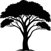 ein schwarz Silhouette von ein afrikanisch Baum vektor