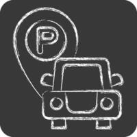 ikon fri parkering. relaterad till hotell service symbol. krita stil. enkel design illustration vektor