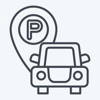 ikon fri parkering. relaterad till hotell service symbol. linje stil. enkel design illustration vektor