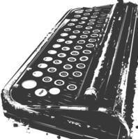 silhuett gammal tangentbord svart Färg endast full vektor