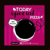 heute Besondere Pizza Essen Speisekarte Design und Sozial Medien Post Vorlage vektor