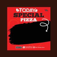 heute Besondere Pizza Essen Speisekarte Design und Sozial Medien Post Vorlage vektor