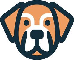 en hund huvud med orange ansikte vektor