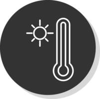 termometer linje skugga cirkel ikon design vektor