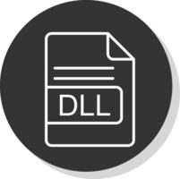 dll Datei Format Linie Schatten Kreis Symbol Design vektor