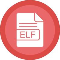 Elf Datei Format Linie Schatten Kreis Symbol Design vektor