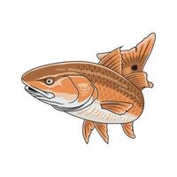 röd fisk fiske illustration logotyp vektor