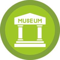 museum linje skugga cirkel ikon design vektor