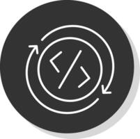 utveckling linje skugga cirkel ikon design vektor
