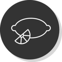 citron- linje skugga cirkel ikon design vektor