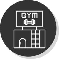 Gym linje skugga cirkel ikon design vektor