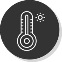 Thermometer Linie Schatten Kreis Symbol Design vektor