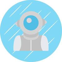 astronaut platt cirkel ikon design vektor