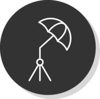 paraply linje skugga cirkel ikon design vektor