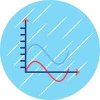 Welle Diagramm eben Kreis Symbol Design vektor