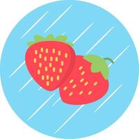 Erdbeeren eben Kreis Symbol Design vektor