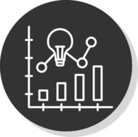 bar Diagram linje skugga cirkel ikon design vektor
