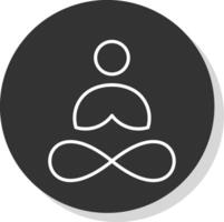 yoga linje skugga cirkel ikon design vektor