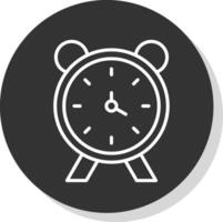 Alarm Uhr Linie Schatten Kreis Symbol Design vektor