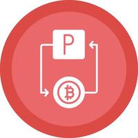 bitcoin PayPal linje skugga cirkel ikon design vektor