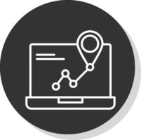 Geographisches Positionierungs System Navigation Linie Schatten Kreis Symbol Design vektor