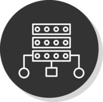 data strukturera linje skugga cirkel ikon design vektor