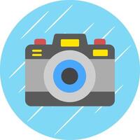 Foto kamera platt cirkel ikon design vektor