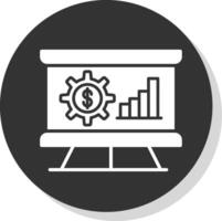 Geld Analytik Glyphe Schatten Kreis Symbol Design vektor