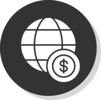 global ekonomi glyf skugga cirkel ikon design vektor