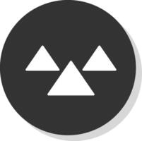 trianglar glyf skugga cirkel ikon design vektor