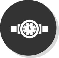 Armbanduhr Glyphe Schatten Kreis Symbol Design vektor