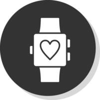 Smartwatch Glyphe Schatten Kreis Symbol Design vektor