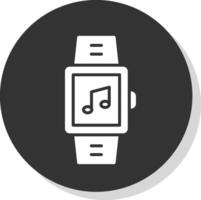 Smartwatch Glyphe Schatten Kreis Symbol Design vektor