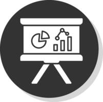 bar Diagram glyf skugga cirkel ikon design vektor