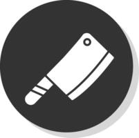 slaktare kniv glyf skugga cirkel ikon design vektor