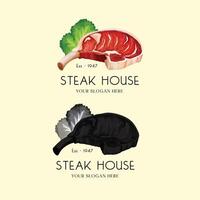 steak house logotyp vektor