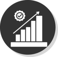 Bar Diagramm Glyphe Schatten Kreis Symbol Design vektor