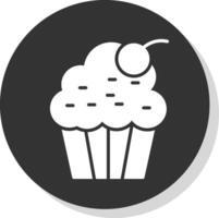 Muffin Glyphe Schatten Kreis Symbol Design vektor