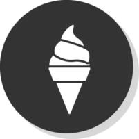 Eis Sahne Glyphe Schatten Kreis Symbol Design vektor