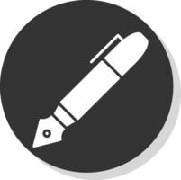penna glyf skugga cirkel ikon design vektor