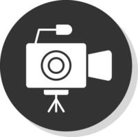 kamera glyf skugga cirkel ikon design vektor