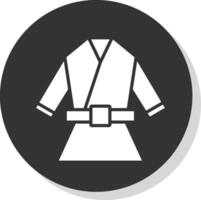 Kimono Glyphe Schatten Kreis Symbol Design vektor